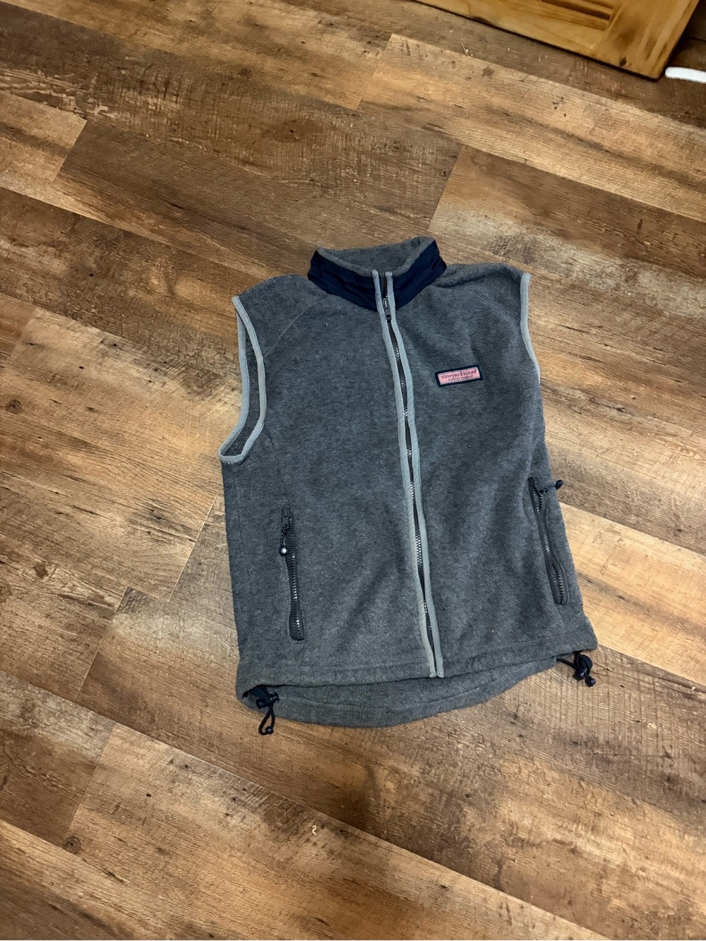 Vineyard Vines Gray Fleece Vest with Trim